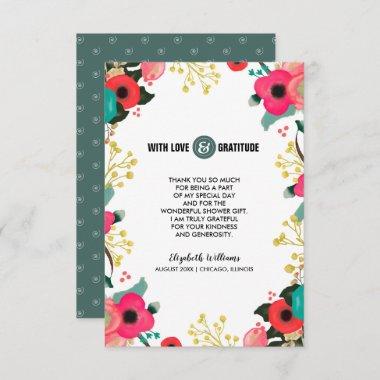 Thank You Bridal Shower Modern Floral Invitations
