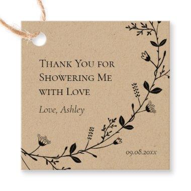 Thank You for Showering Me With Love Shower Favor Tags