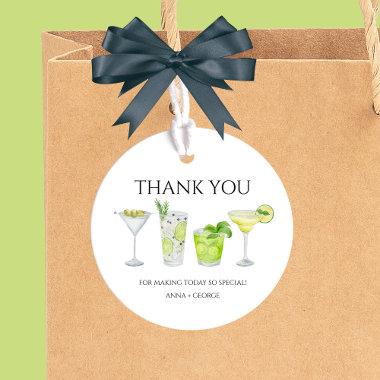 Thank you Margarita Cocktail Bridal Couples Shower Favor Tags