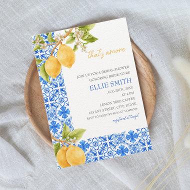 That's amore | Mediterranean Lemon Bridal Shower Invitations
