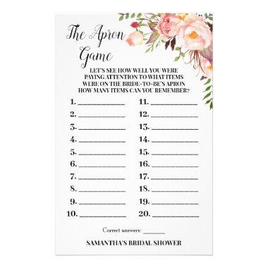 The Apron Bridal Shower Pink Flowers Game Invitations Flyer