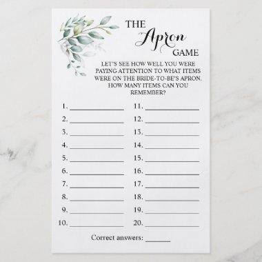 The Apron Shower Greenery Eucalyptus Game Invitations Flyer