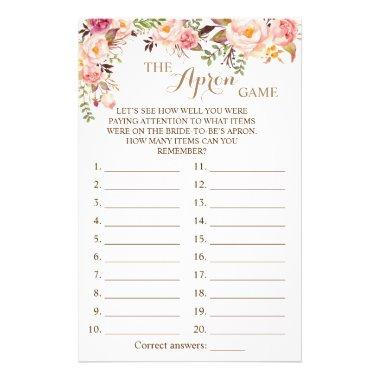 The Apron Shower Pink Floral Game Invitations Flyer