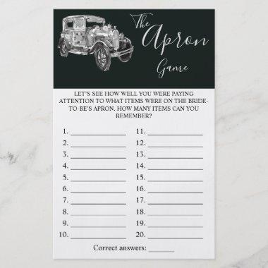 The Apron Shower Wedding Car Bridal Game Invitations Flyer
