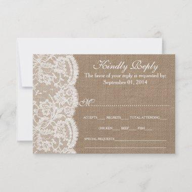The Burlap & Lace Wedding Collection RSVP Cards