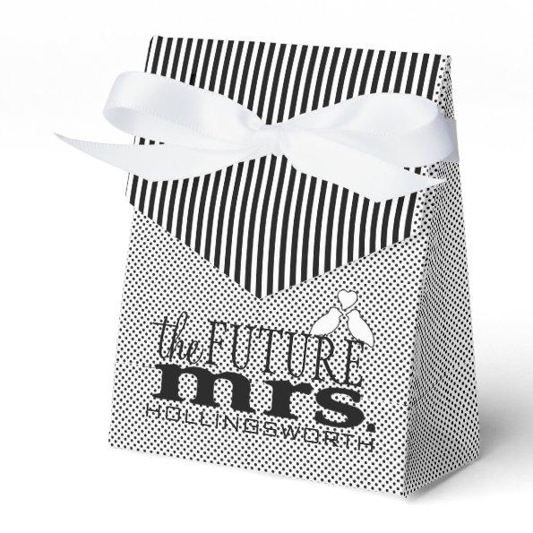 The Future Mrs. Black and White Bridal Shower Favor Box