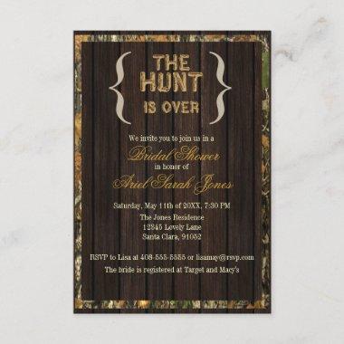 The Hunt Is Over Camo Bridal Shower Invitations