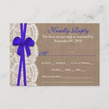 The Rustic Blue Bow Wedding Collection RSVP Card