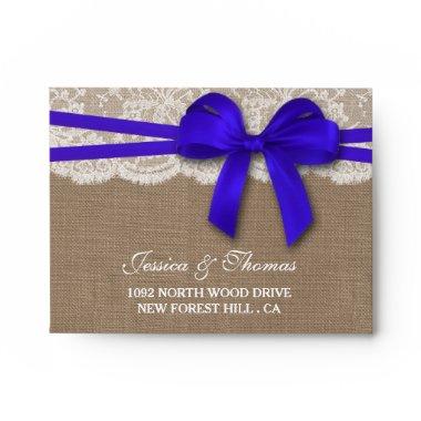 The Rustic Blue Bow Wedding Collection - RSVP Envelope