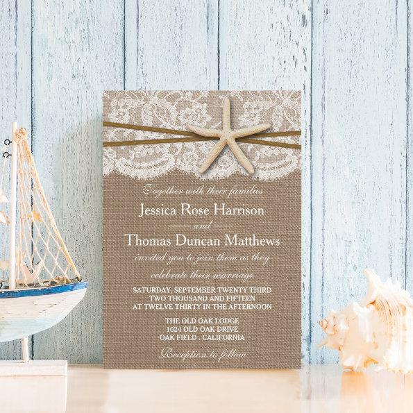 The Rustic Starfish Beach Wedding Collection Invitations