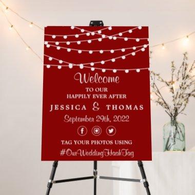 The String Lights On Red Wedding Collection Foam Board