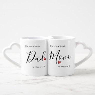 The Very Best Mom and Dad in the World with Love Coffee Mug Set