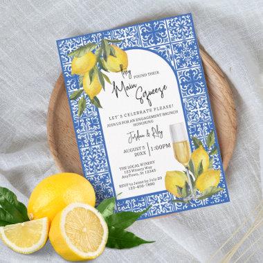 They Found Main Squeeze Lemon & Tile Engagement Invitations