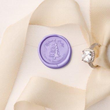 Tiered Purple Floral Wedding Cake Bridal Shower Wax Seal Stamp