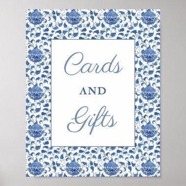Timeless Blue White Invitations And Gifts Bridal Shower Poster