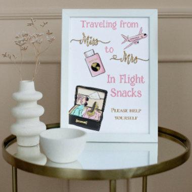 Traveling From Miss to Mrs Bridal Shower Favor Poster