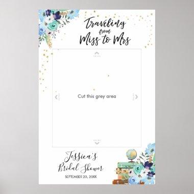 Traveling Miss to Mrs Photo Prop Booth Frame Poster