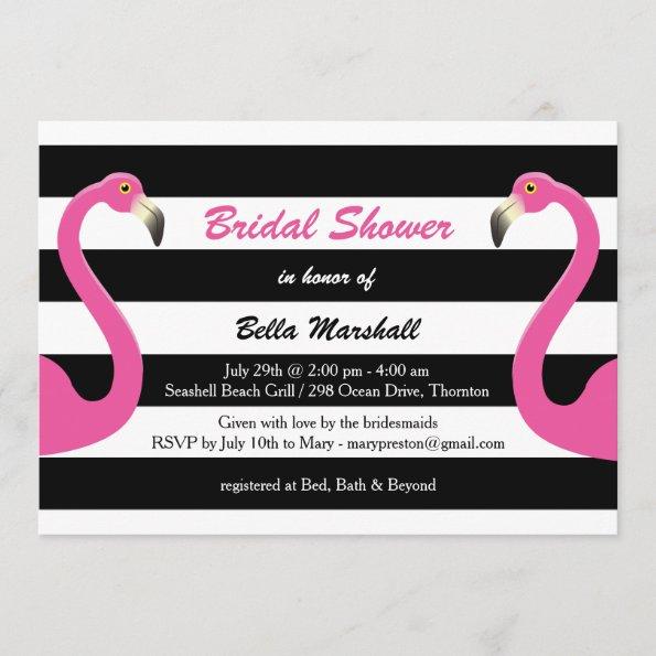 Trendy Flamingo Bridal Shower Invitations
