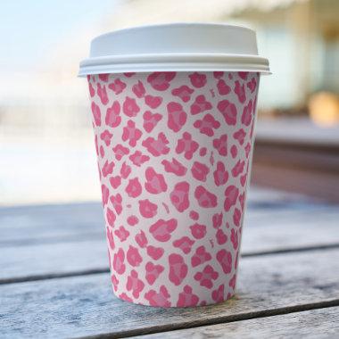 Trendy Pink Leopard Print Paper Cups