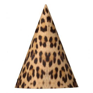 trendy stylish leopard print wild zoo birthday party hat