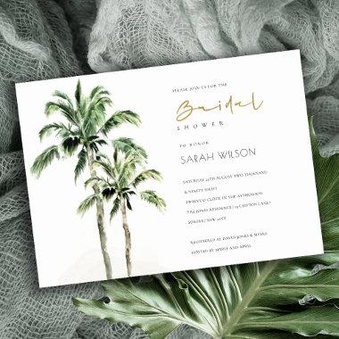 Tropical Beach Palm Trees Bridal Shower Invite