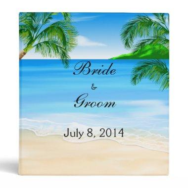 Tropical Beach Wedding Guest Book 3 Ring Binder