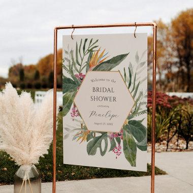 Tropical Floral Bridal Shower Welcome Sign