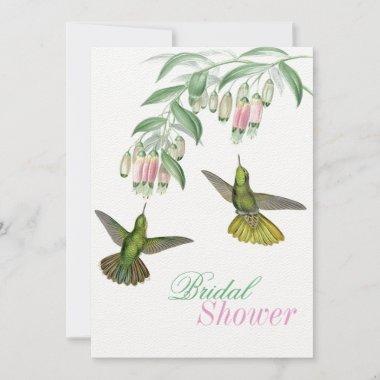 Tropical Hummingbird Floral Bridal Couple Shower Invitations