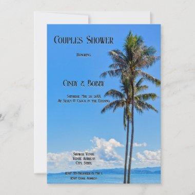 Tropical Island, Palm Trees, Blue Seas, Couples, Invitations
