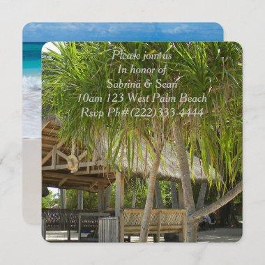 Tropical Paradise Beach Palm Destiny Destiny'S Invitations