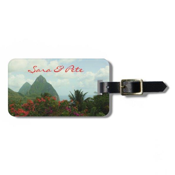 Tropical Paradise Personalize Wedding Luggage Tags