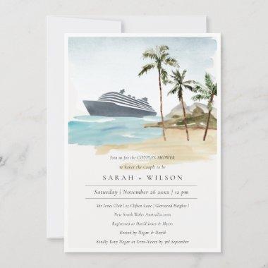 Tropical Seascape Cruise Couples Shower Invite
