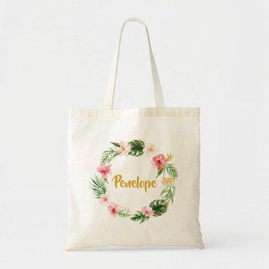 Tropical Tote Bag, Bridal Shower Gift Personalized