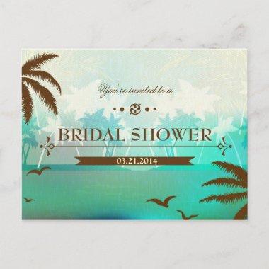 Tropical Turquoise Beach Bridal Shower Invite