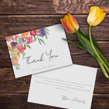 Tulips and Greenery Bridal Shower Thank You Invitations