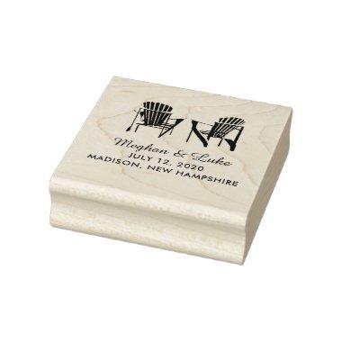 Two Adirondack Chairs Lake or Beach Wedding Rubber Stamp