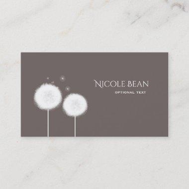 Two Dandelions Taupe Rustic Business Invitations