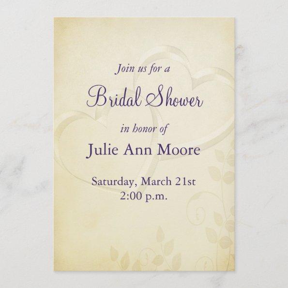 Two Hearts Bridal Shower Invitations