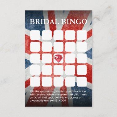 UK Flag Wedding/Bridal Shower Bingo Invitations