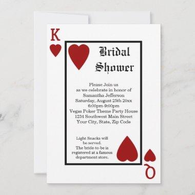 Vegas Playing Invitations King/Queen Bridal Shower