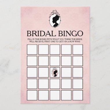 Victorian Cameo Bridal Shower Bingo Game Invitations