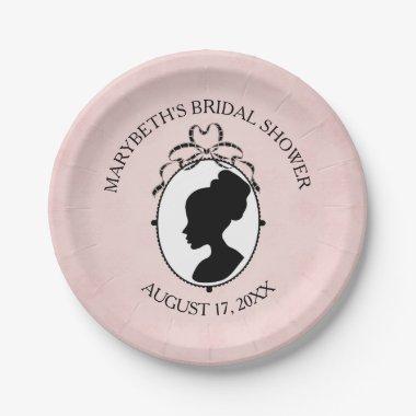 Victorian Style Cameo Bridal Shower Paper Plate