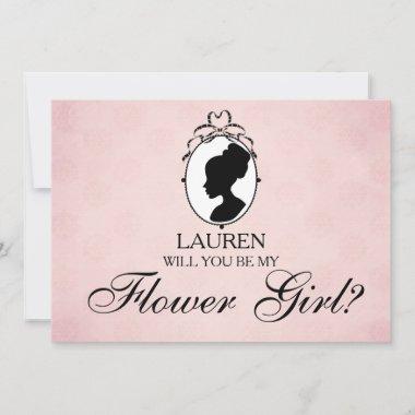 Victorian Style Cameo Will You Be My Flower Girl Invitations
