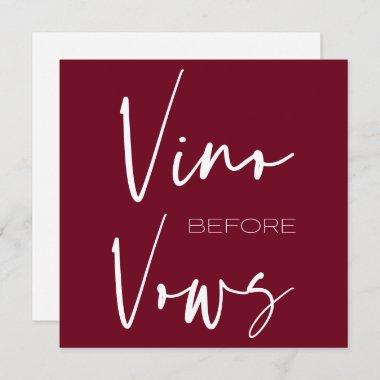 Vino before Vows Burgundy Red Wine Tasting Bridal Invitations