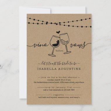 Vino Before Vows Funny Bridal Shower Invitations