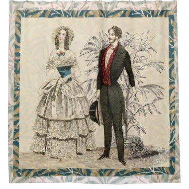 Vintage 1844 Victorian Wedding marriage Artwork Shower Curtain