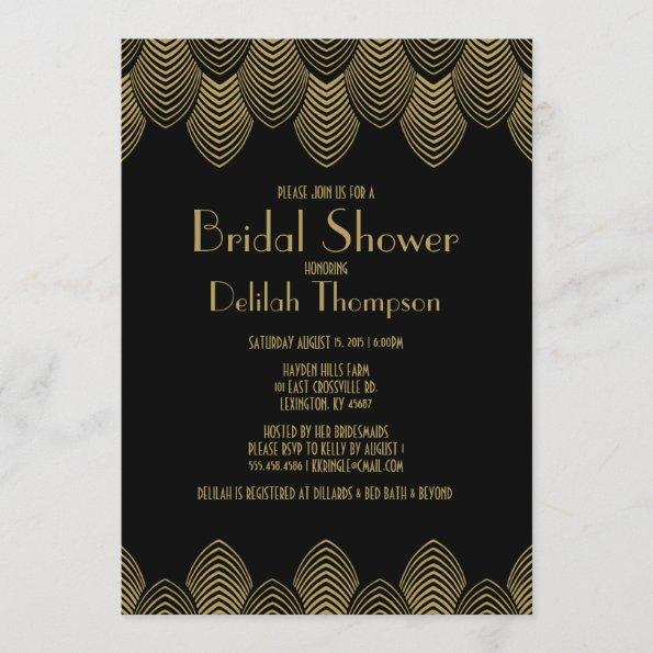 Vintage 20's Art Deco Bridal Shower Invitations