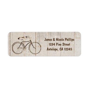 Vintage Bicycle Bike Rustic Wood Address Labels