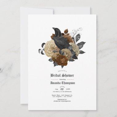 Vintage Glam Amber Raven Gothic Bridal Shower Invi Invitations