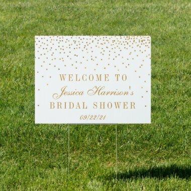 Vintage Glam Gold Confetti Bridal Shower Welcome Sign